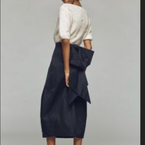 Anthropologie Black Midi Skirt